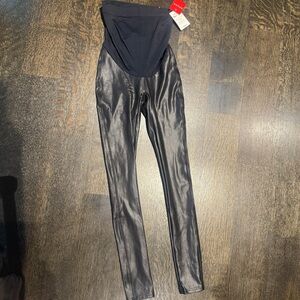 Spanx NWT Mama/Maternity Faux Leather Leggings Black